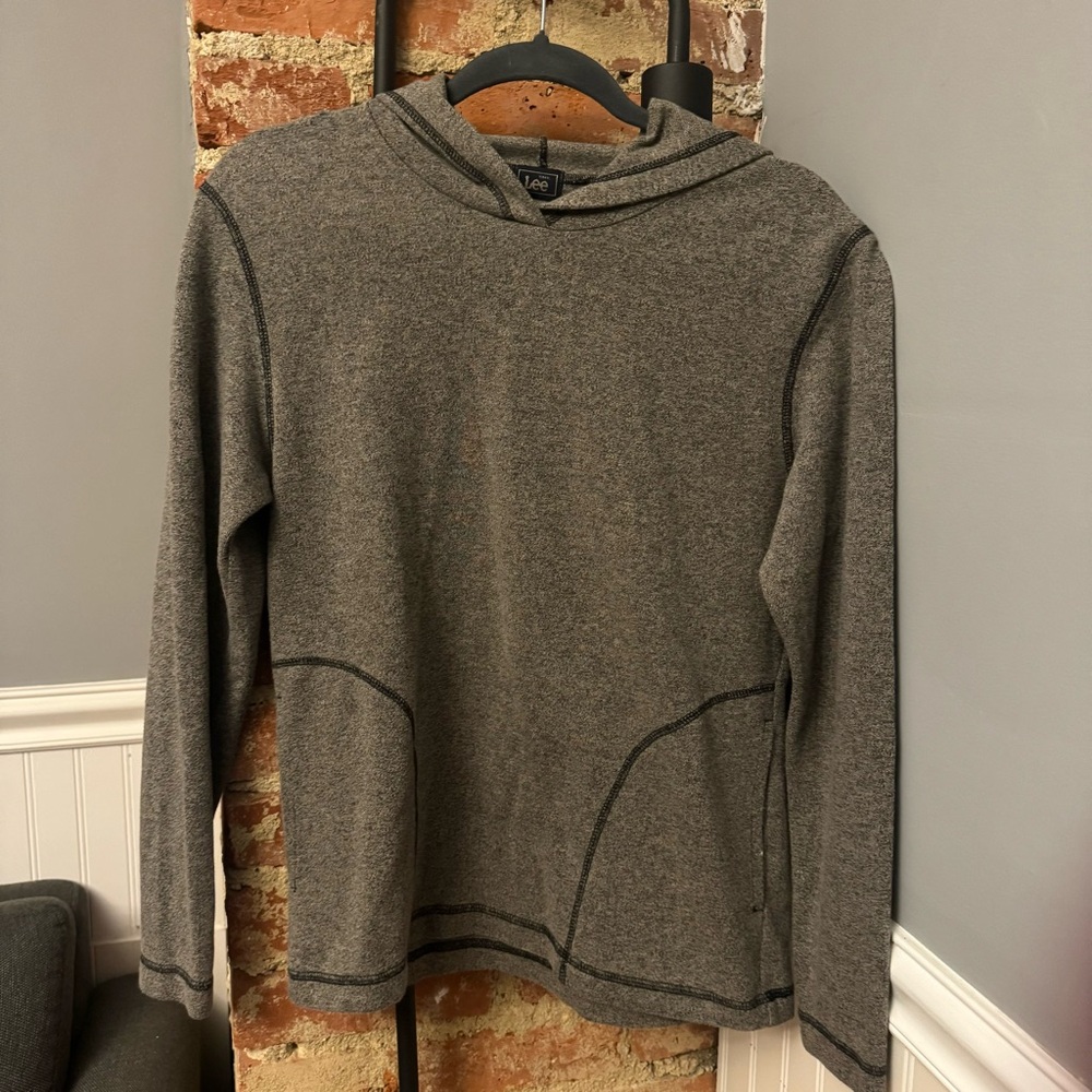 Lee Olive Greenish Gray Half Zip Hoodie Size Large